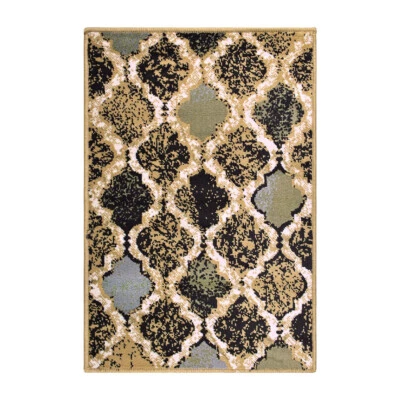 2' X 3' Multi Color Quatrefoil Power Loom Distressed Stain Resistant Area Rug - Image 1 of 4