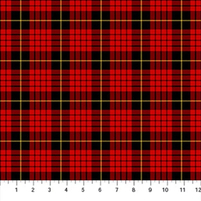 Northcott Totally Tartan Wovens W24504 24 algodón a cuadros rojo/negro/amarillo por comprar Foto 1 de 1