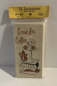 Vintage White And Wyckoff Coffee Invitations With Envelopes Set Of 12 - Picture 1 of 4