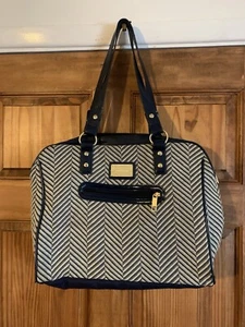 Antler Navy Blue Herringbone Travel Hand Luggage Bag Special Edition *Read* - Picture 1 of 5