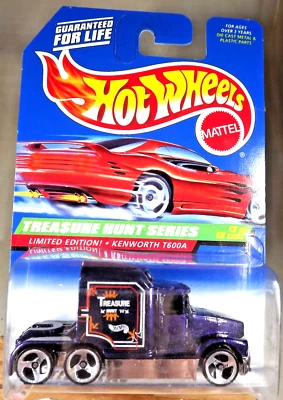 1998 Hot Wheels #751 Treasure Hunt Series 3/12 KENWORTH T600A Purple w/3 Spokes - Image 1 of 4
