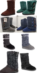MUK LUKS WOMEN'S CHERYL SWEATER KNIT TOGGLE FASHION BOOT sz 6 -11 VARIOUS COLORS - Picture 1 of 34