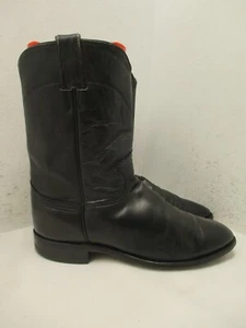 Stivali da cowboy Justin classici neri in pelle stile Roper 3133 da uomo taglia 9,5 D USA - Foto 1 di 11