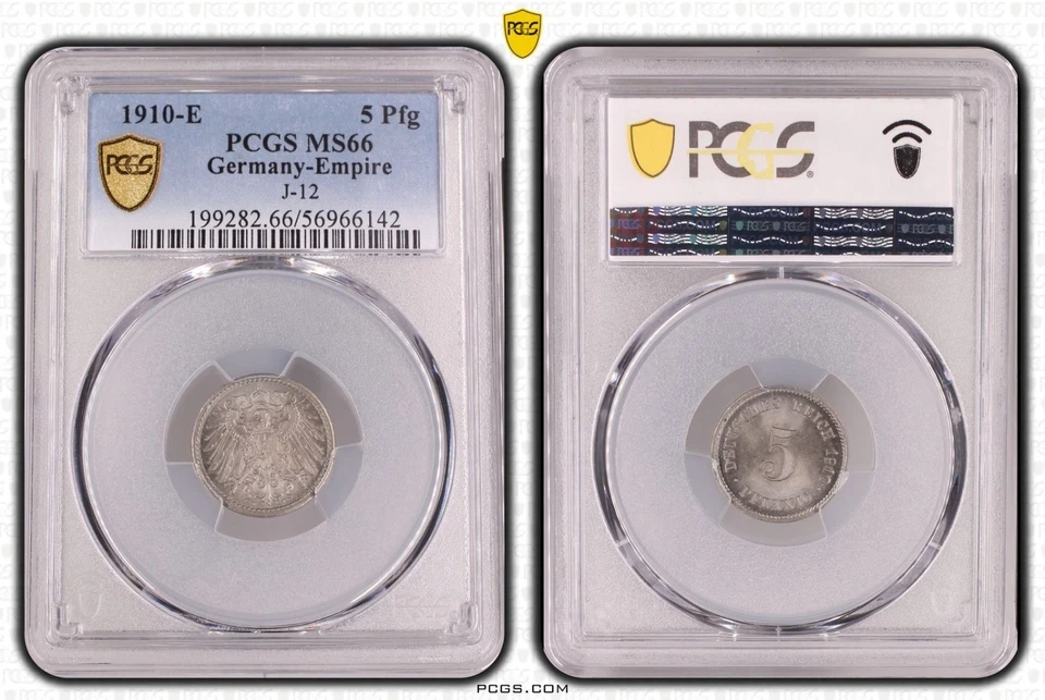 5 Pfennig 1910 E J-12 From Original Roll MS66 Brilliant Uncirculated 130154 - Image 1 of 1