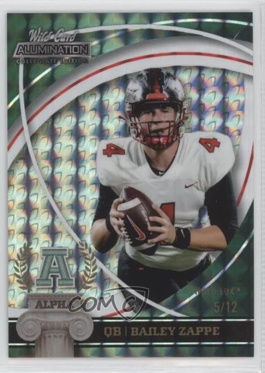 2021 Alumination NIL Collegiate Edition Alpha Holo-Lux Green /12 Bailey Zappe - Image 1 of 2