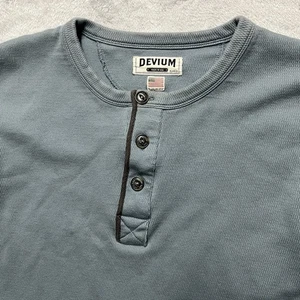 Devium Sweatshirt Mens XL Greyish Blue Lookout Heritage Thermal Henley Stretch - Picture 1 of 8
