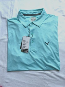 Callaway Men’s Opti-Dri Short Sleeve Golf Polo Shirt Limpet Shell Size Medium - Picture 1 of 8