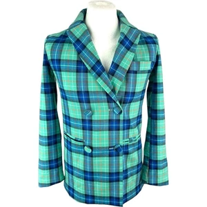 Ladies Blazer Green Check Small Vievi Womens Blazer S - Picture 1 of 18