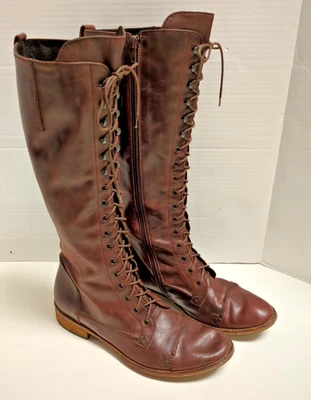 Botas de montar altas con cordones Charles David Regiment marrón envejecido Italia talla 5,5 Foto 1 de 4