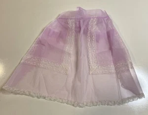 Vintage transparente Organza Halbschürze, Handarbeit, helllila oder lavendel mit Spitze - Bild 1 von 8