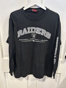 Vintage NFL Oakland Las Vegas Raiders Black Long Sleeve Shirt Adult Large