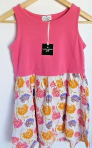Laura Ashley Girl's Dress Pink White SIZE L/11-12 Cotton Spandex Floral NEW - Picture 1 of 3