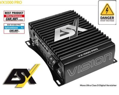 B-Ware ESX VX1000PRO Mono Ultra Class D Digital 1-Kanal Verstärker 1250 Watt RMS - Bild 1 von 4