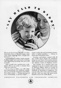 1932 AT&T Bell System Telefono Vecchia Stampa AD, Idea regalo o decorazione da parete! (314) - Foto 1 di 1