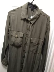 NEW SANCTUARY Plaid Boyfriend Life Midi Shirt Dress Navy Green Size S FREESHIP - Picture 1 of 7