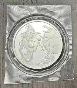 CMG Mint 1 OzT .999 Silver "Halloween Beauty" Only 250 Minted With COA Retired - Picture 1 of 4