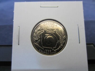 1999-D clad Georgia Quarter MINT STATE UNC   Upper Grading Range DENVER MINT - Image 1 of 2