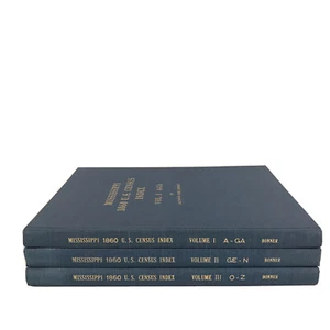 3 Volumes Mississippi 1860 U.S. Census Index Kathryn Rose Bonner Hardcover 1983 - Picture 1 of 10