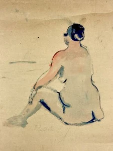 Ossip LUBITCH: Female Nude Study in Watercolor and Gouache - Picture 1 of 4