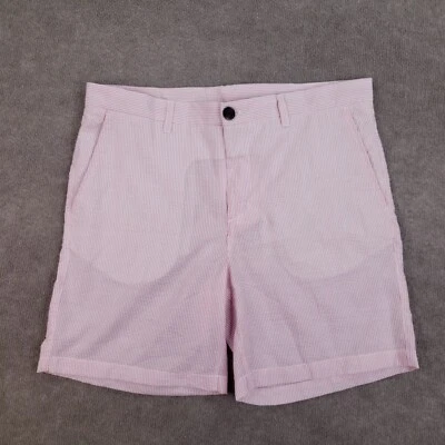 Pantalones Cortos Southern Proper Seersucker Para Hombre 38 Rosa Blanco Chino 9 Entrepiernas Informales Foto 1 de 4