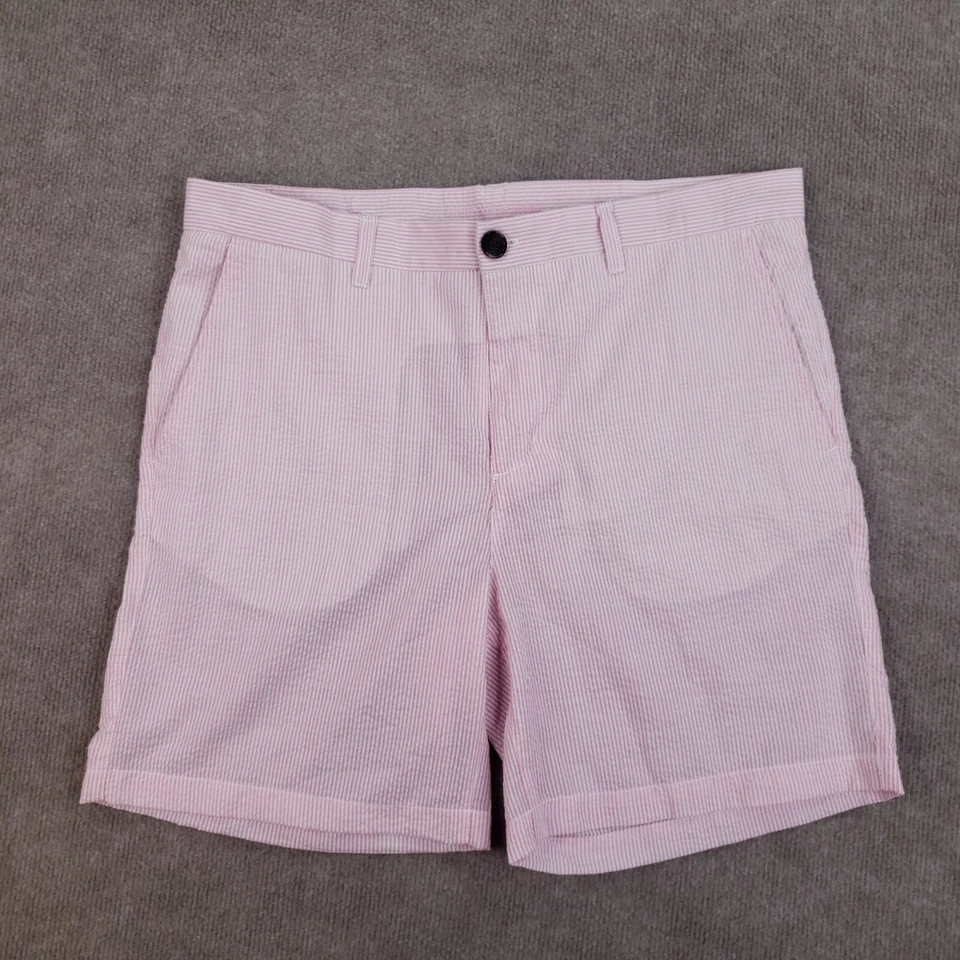 Pantalones Cortos Southern Proper Seersucker Para Hombre 38 Rosa Blanco Chino 9 Entrepiernas Informales Foto 1 de 4