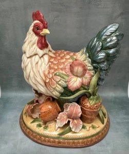 Fitz and Floyd Mediterraneo große Henne Huhn Statue 16" auf Sockel - Bild 1 von 4