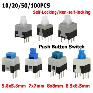 Mini interruttore a pulsante autobloccante/non autobloccante 6 pin -5,8 mm/7 mm/8 mm/8,5 mm - Foto 1 di 16