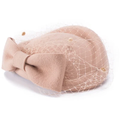 Retro Mujer Vestido Fascinador Lana Fieltro Pastillero Sombrero Fiesta Boda Arco Velo A082 Foto 1 de 4