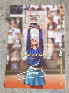 ROMÂNIA SIMONA HALEP A LANDMARK CHAMPION TENNIS BLOCK MNH - Picture 1 of 1