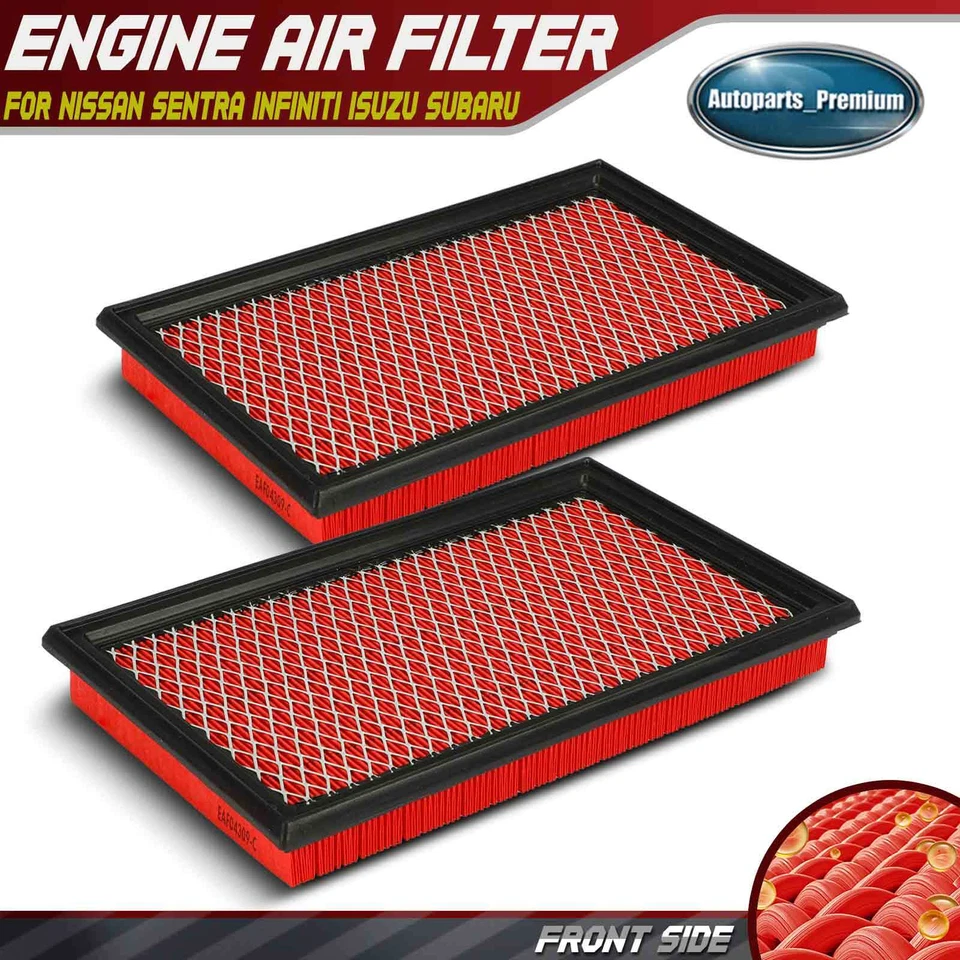 2x Filtro de aire de motor de alto rendimiento para Nissan Sentra INFINITI Isuzu Subaru Foto 1 de 4