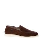 HOGAN men shoes dark brown suede apron toe loafer lightweight sole