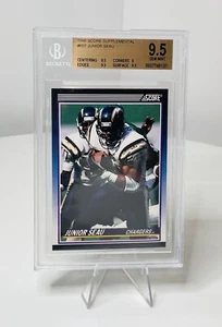 Junior Seau Rookie Card 1990 Score #65T BGS Sub Grades 9.5 (9.5 9.5 9 9.5) - Picture 1 of 4