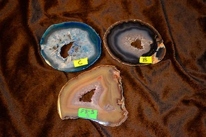 3 GEODEN BRASILIEN DÜNNE PLATTEN KRISTALL MITTE BLAU AMETHYST DISPLAY DEKORATIV F3-9 - Bild 1 von 4