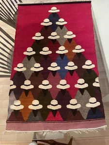 wall hanging wool mexican 41" x 25" - Picture 1 of 6