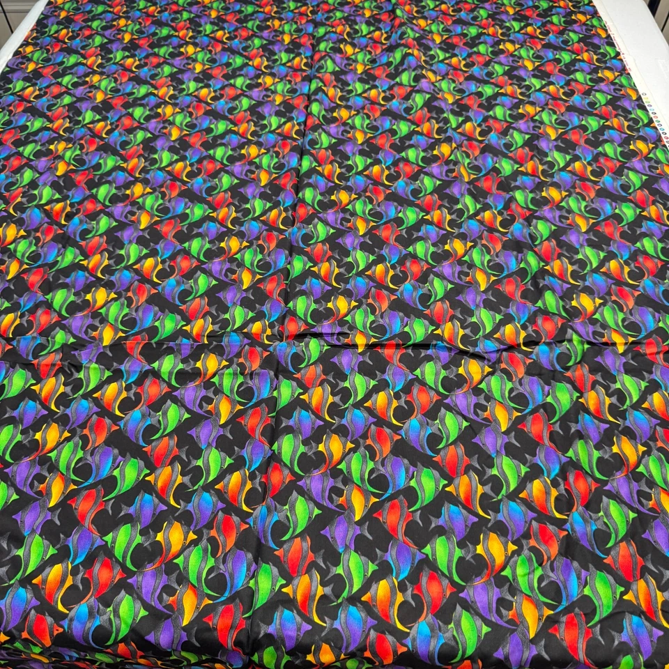 Tela Hoffman vintage multicolor peces marea piscinas algodón 43x184 5,1 yardas Foto 1 de 4