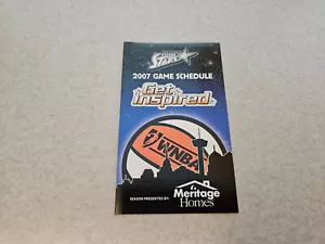 JS15 San Antonio Silver Stars 2007 WNBA Basketball Pocket Schedule - AT&T Center - Picture 1 of 2