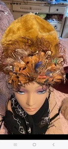 Vintage 50s 60s Originals By Mr. Alzie Women's Hat With Feather Landsdown Pa - Picture 1 of 6