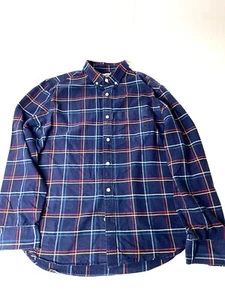 Old Navy LS Herren Flanell Hemd Button Down Größe Lg blau mehrfarbig kariert - Bild 1 von 9