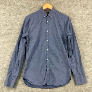 Industrie Mens Shirt Size S Small Blue Polka Dot Long Sleeve Button Collar 18516 - Picture 1 of 12