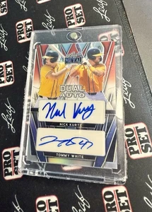 2024 Leaf Metal NICK KURTZ & TOMMY WHITE Black #3/3 2 DUAL AUTO RC ROOKIE A's - Picture 1 of 2