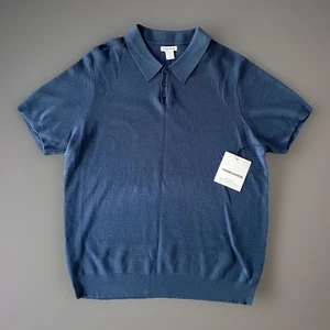 Herren XXL THOM AARON Strick Polo Navy Klassisch Preppy Pullover Kurzarm Sweater - Bild 1 von 9
