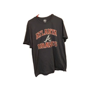 Atlanta Braves ’47 Brand Men's XL Navy T-Shirt Embroidered Logo 100% Cotton  - Picture 1 of 9
