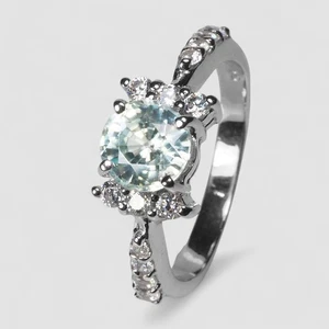 Light Blue Aquamarine 1.80Ct 925 Sterling Silver Handmade Fine Jewelry Rings - Picture 1 of 9