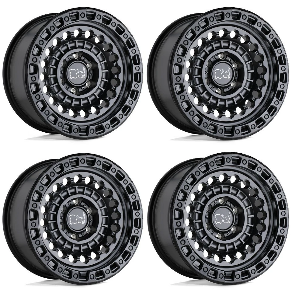Juego 4 llantas negras Rhino Sentinel 17x8,5 6x5,5 negro mate llantas 17" -10 mm Foto 1 de 4