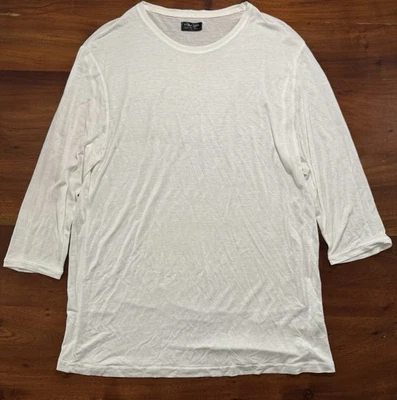 Camiseta ZARA MAN Hombre Blanca Manga 3/4 Cuello Redondo Talla Grande  Foto 1 de 4