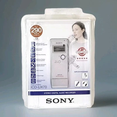 Sony ICD-UX70 Handheld Digital Voice Recorder MP3 Stereo Recording and Playback - Image 1 of 4