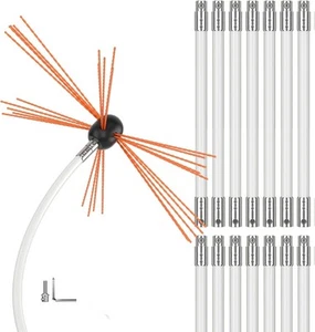 NEAGLORY 20 Ft Kit Spazzacamino Spazzola con Aste in Nylon 20FT-14, Bianco - Foto 1 di 7
