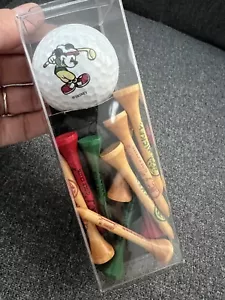 New Vintage 90s Disney Mickey Mouse Golf Ball & Wooden Tees Club de Golf Sealed - Picture 1 of 4