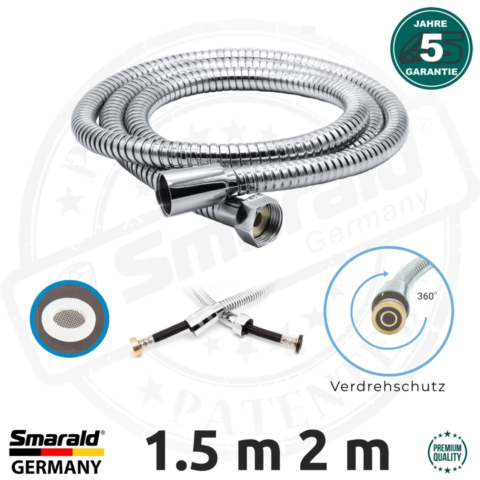 Duschschlauch Brauseschlauch Bidet Panzer Schlauch 1.5 m 2 m Edelstahl 1/2" IG  - Bild 1 von 4