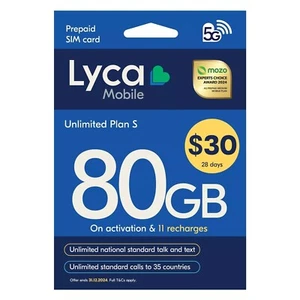 LycaMobile Unlimited Plan $30 Starter Pack - Picture 1 of 1